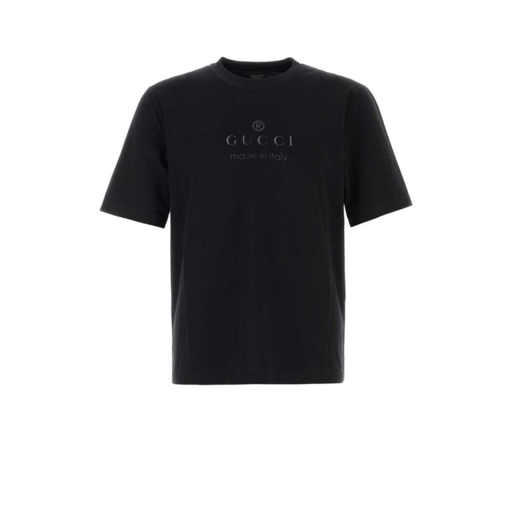 Gucci Men Black Cotton T-Shirt